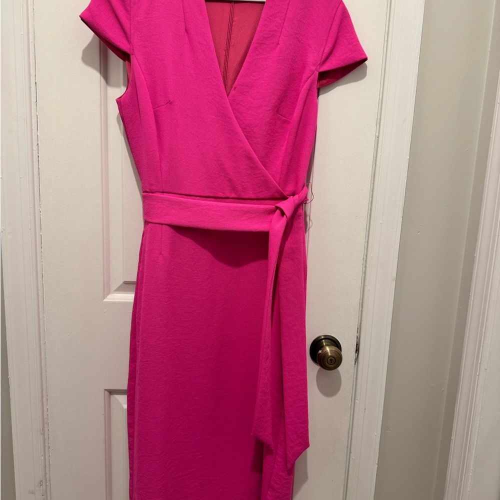 J. Crew Vibrant Pink Midi Dress